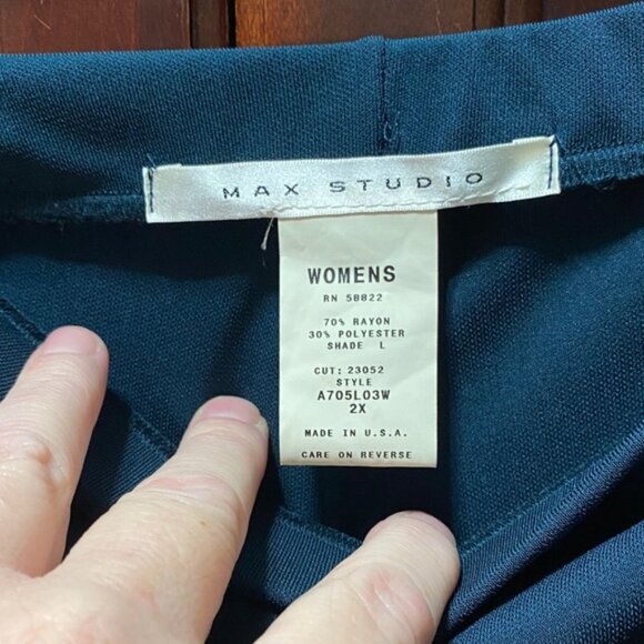 Max Studio vintage plus size 2X teal wide leg Women's Pants - Picture 2 of 15